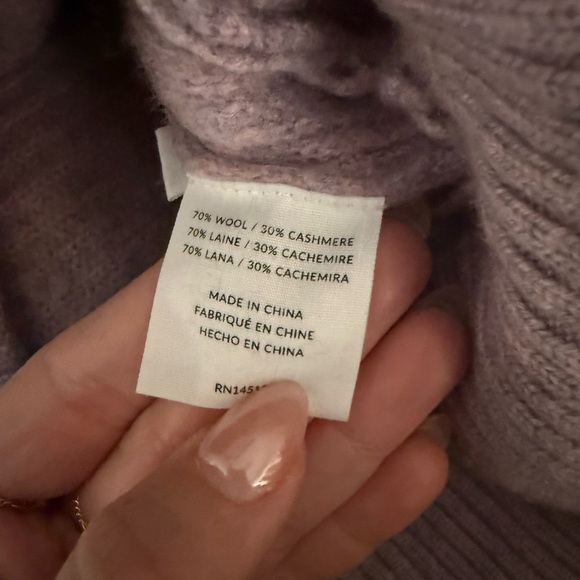 $375 NAADAM Lilac Off-Shoulder Sweater - Picture 7 of 8